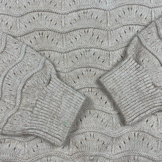 Grauer Strickpullover mit gewelltem Muster für Kinder