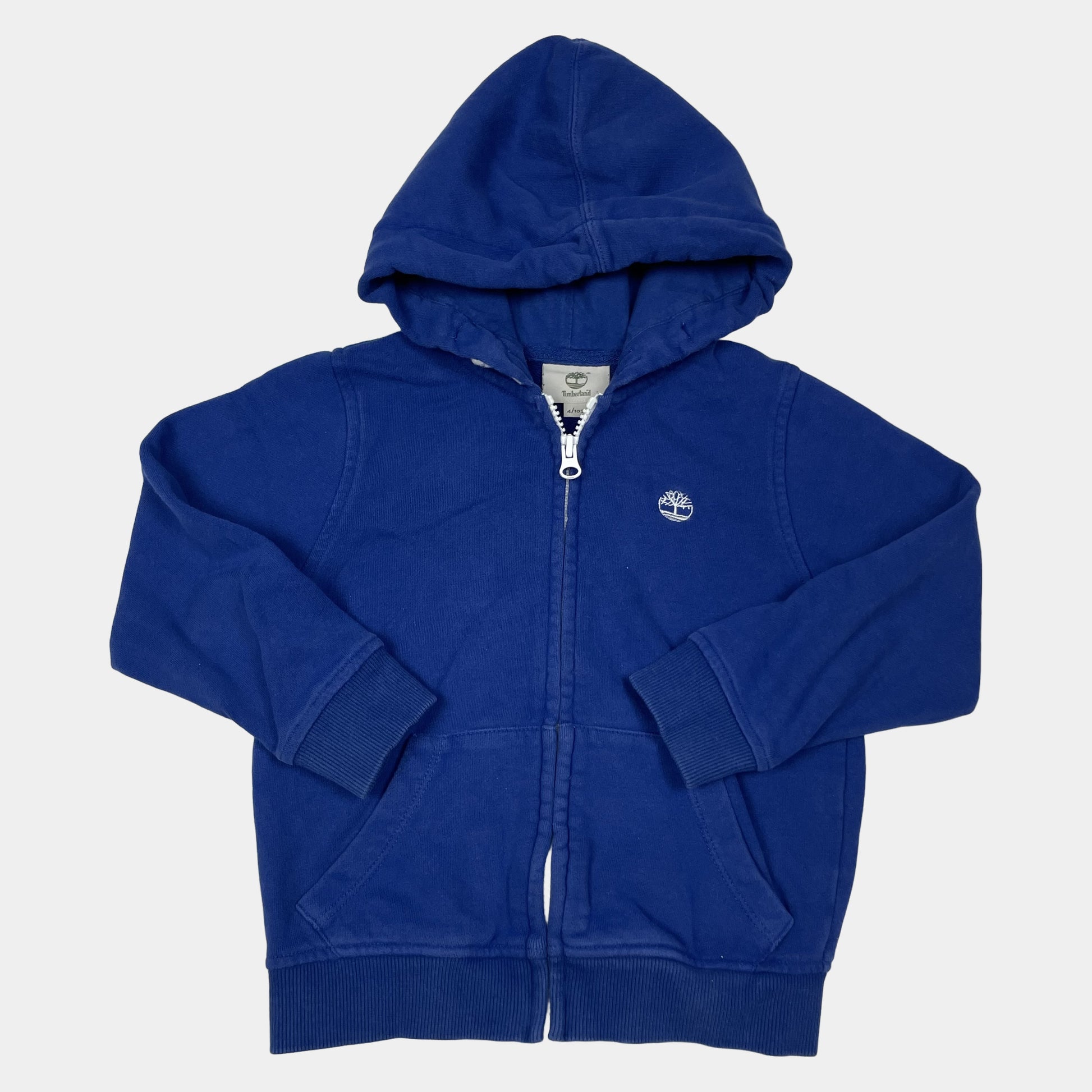Blaue Kapuzenjacke mit Logo von Timberland für Kinder, Größe 4 Jahre – front