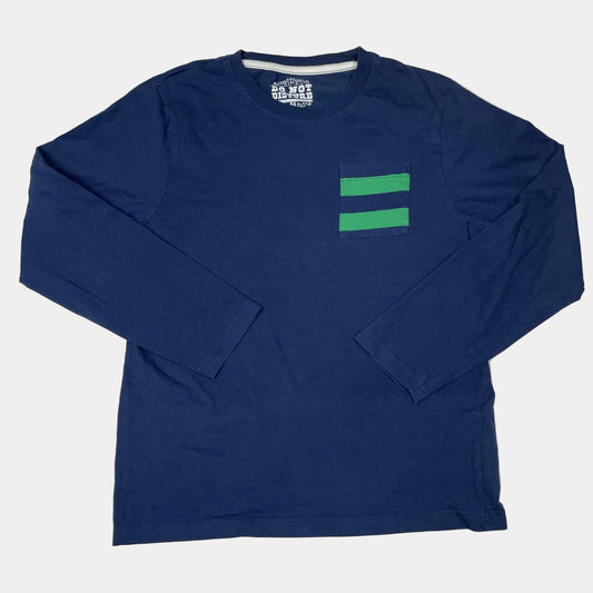 Blaues Langarmshirt mit Brusttasche für Kinder