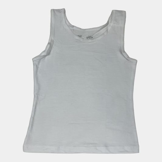 Weißes Baumwollunterhemd für Kinder, Größe 4-5 Jahre – front