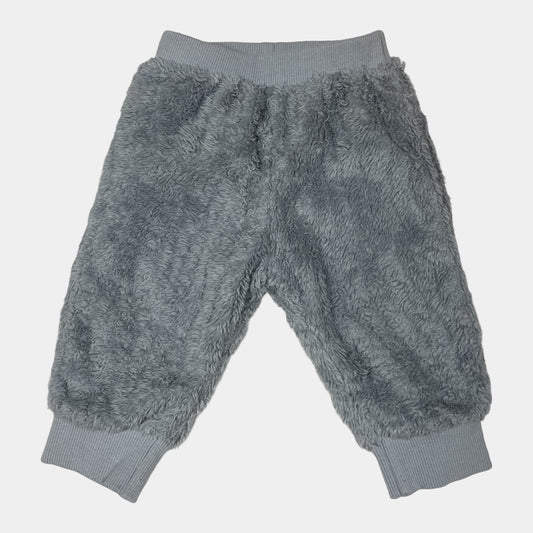 Graue Plüschhose mit elastischen Bündchen – front