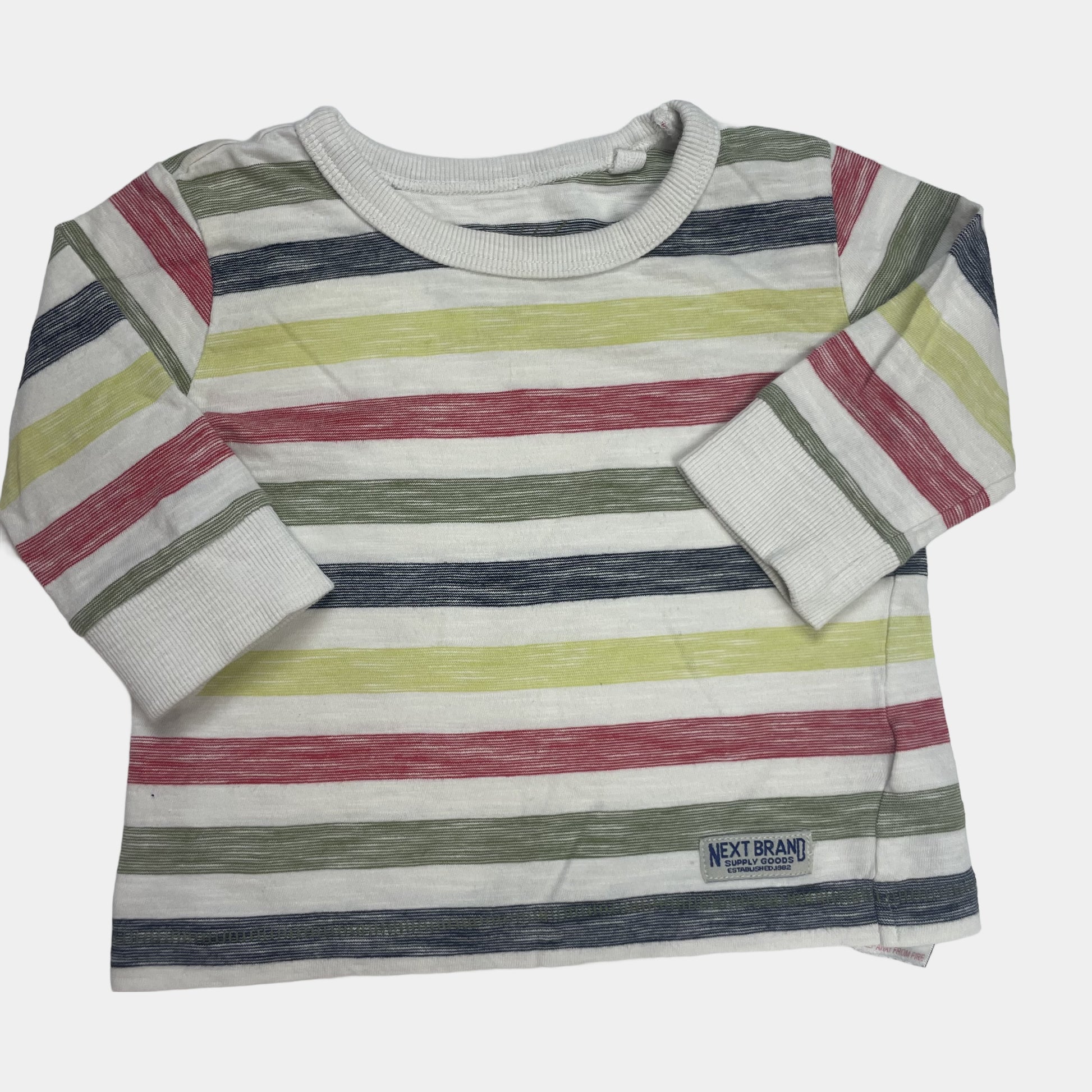 Gestreifter Baumwollpullover für Babys, Größe 3-6 Monate – front