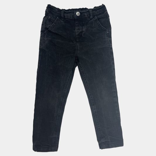 Graue Denim-Hose mit elastischem Bund für Kinder – front