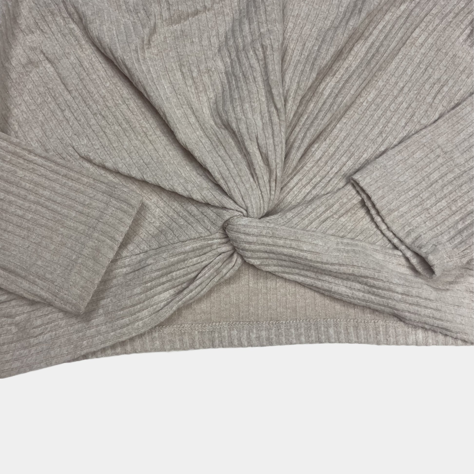 Beiger Viskose-Polyester Pullover in Größe 8-9 Jahre mit Knoten-Detail – detail