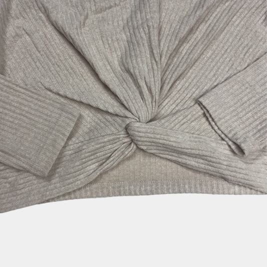 Beiger Viskose-Polyester Pullover in Größe 8-9 Jahre mit Knoten-Detail – detail