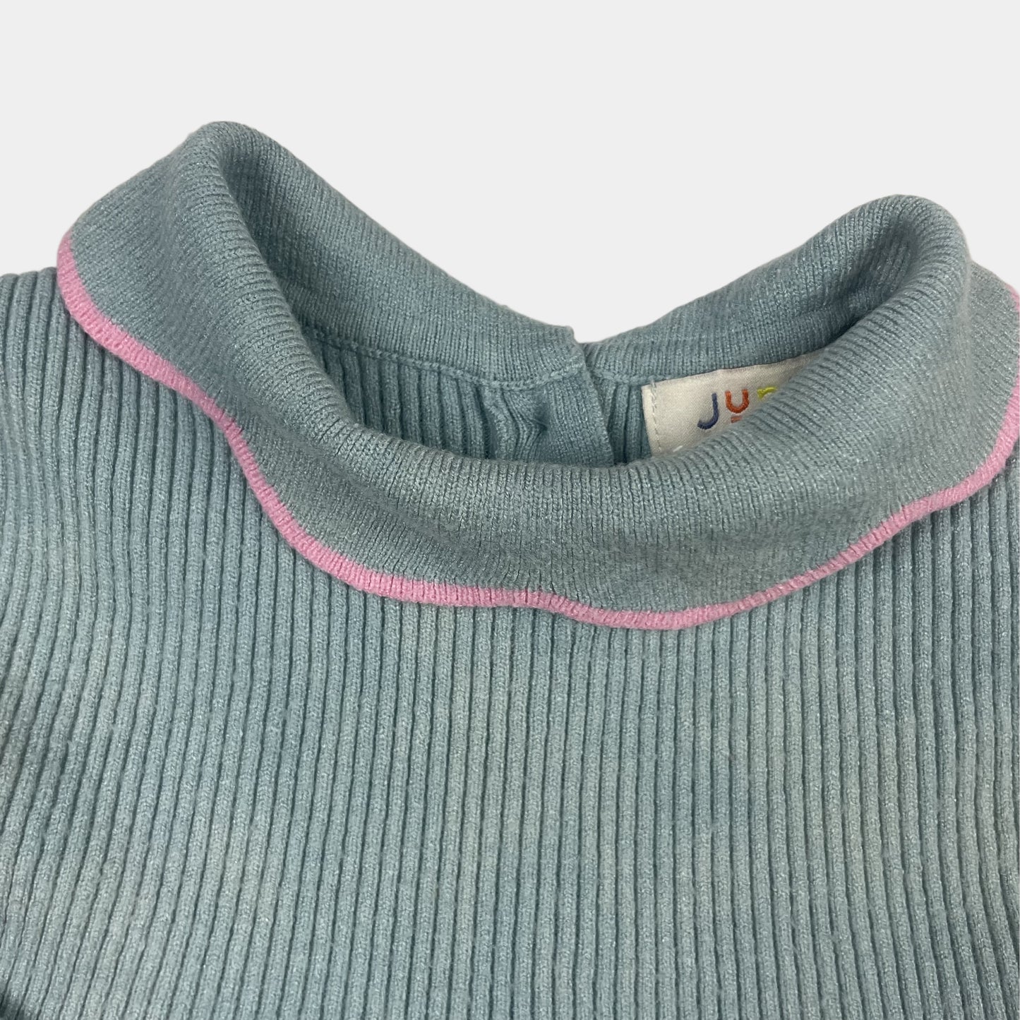 Türkises Kleid mit Katzen-Applikationen und rosa Details – label