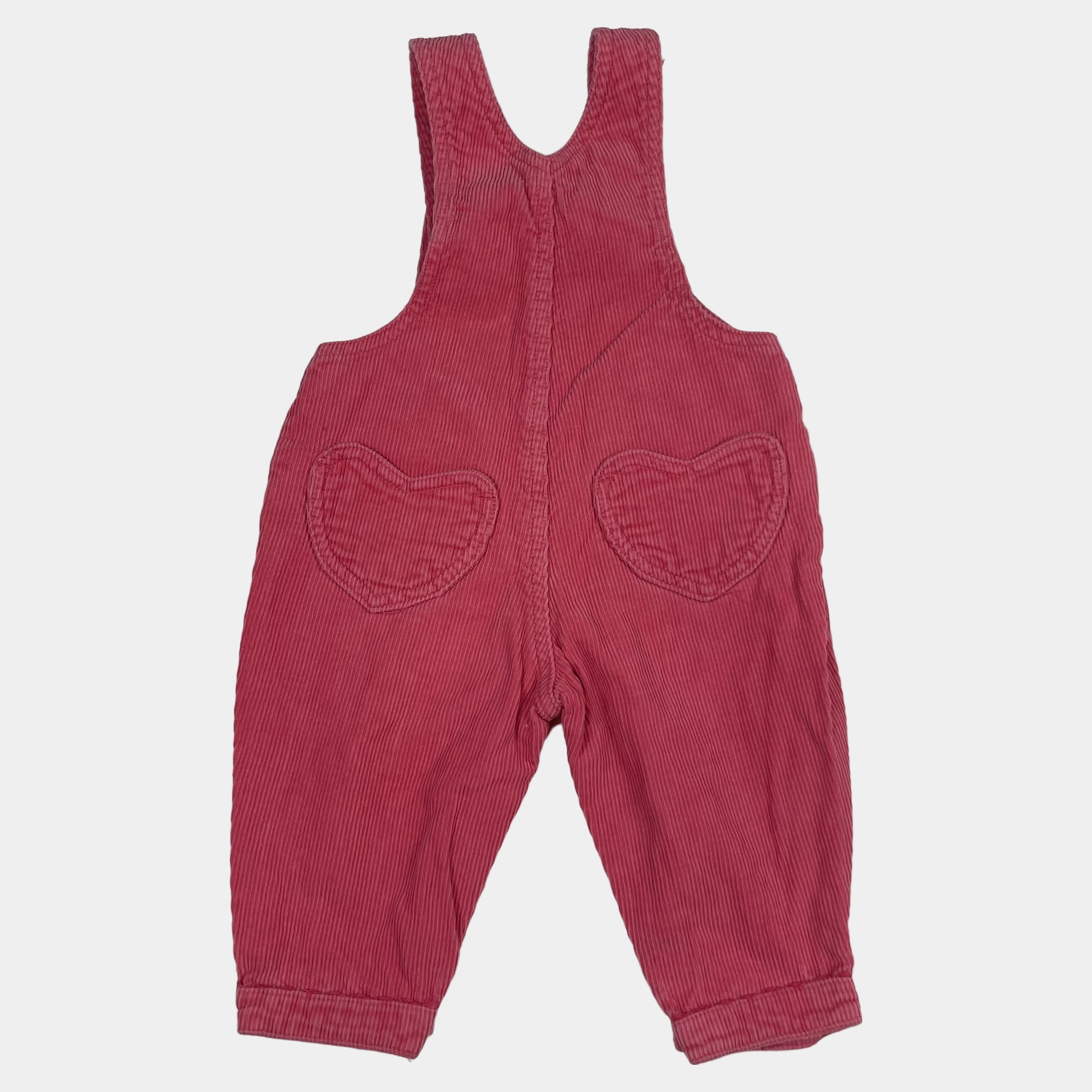 Rosa Cord-Latzhose mit Stickerei, Größe 6-9 Monate (74 cm) – back