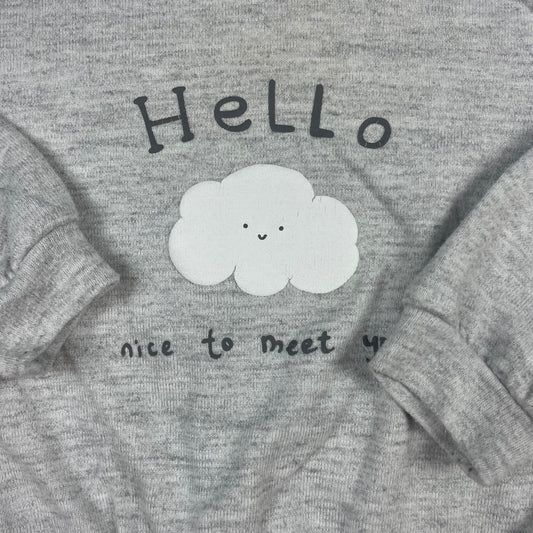 Grauer Pullover mit Cloud-Motiv für Babys – detail
