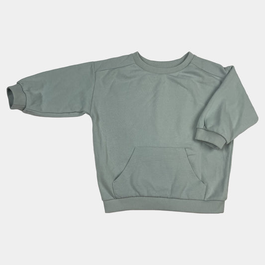 Hellgrüner Sweatshirt mit Tasche, geeignet für Kinder von 12-18 Monaten – front