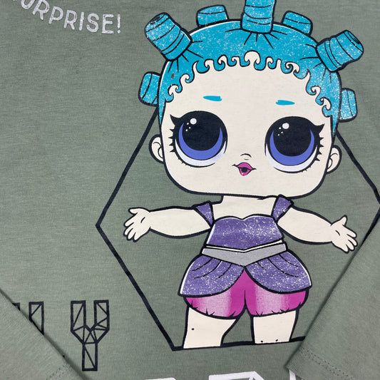 Grünes Langarmshirt mit LOL Surprise Motiv von Tu, Größe 116 – detail