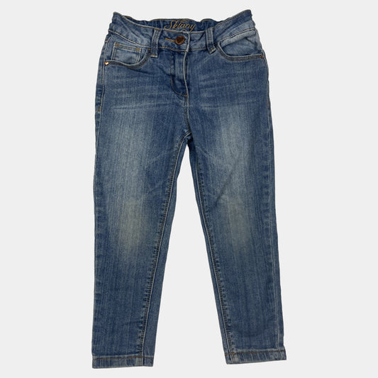 Blaue Denim-Skinny-Hose mit verstellbarem Bund – front