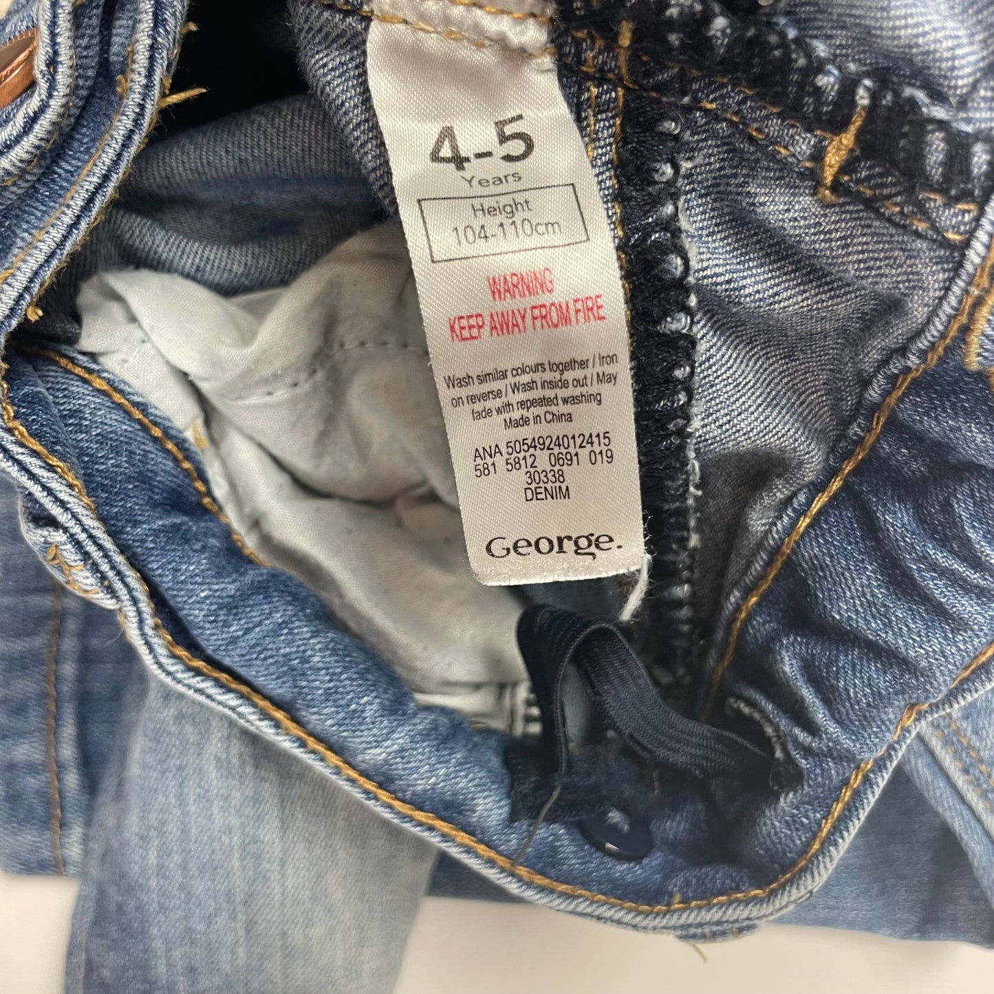 Blaue Denim-Skinny-Hose mit verstellbarem Bund