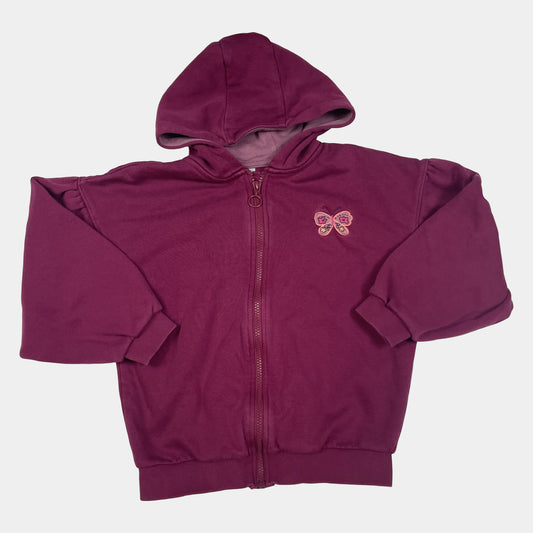 Lila Kapuzenjacke mit Schmetterlingsmotiv für Mädchen, Größe 8 Jahre (128 cm) – front
