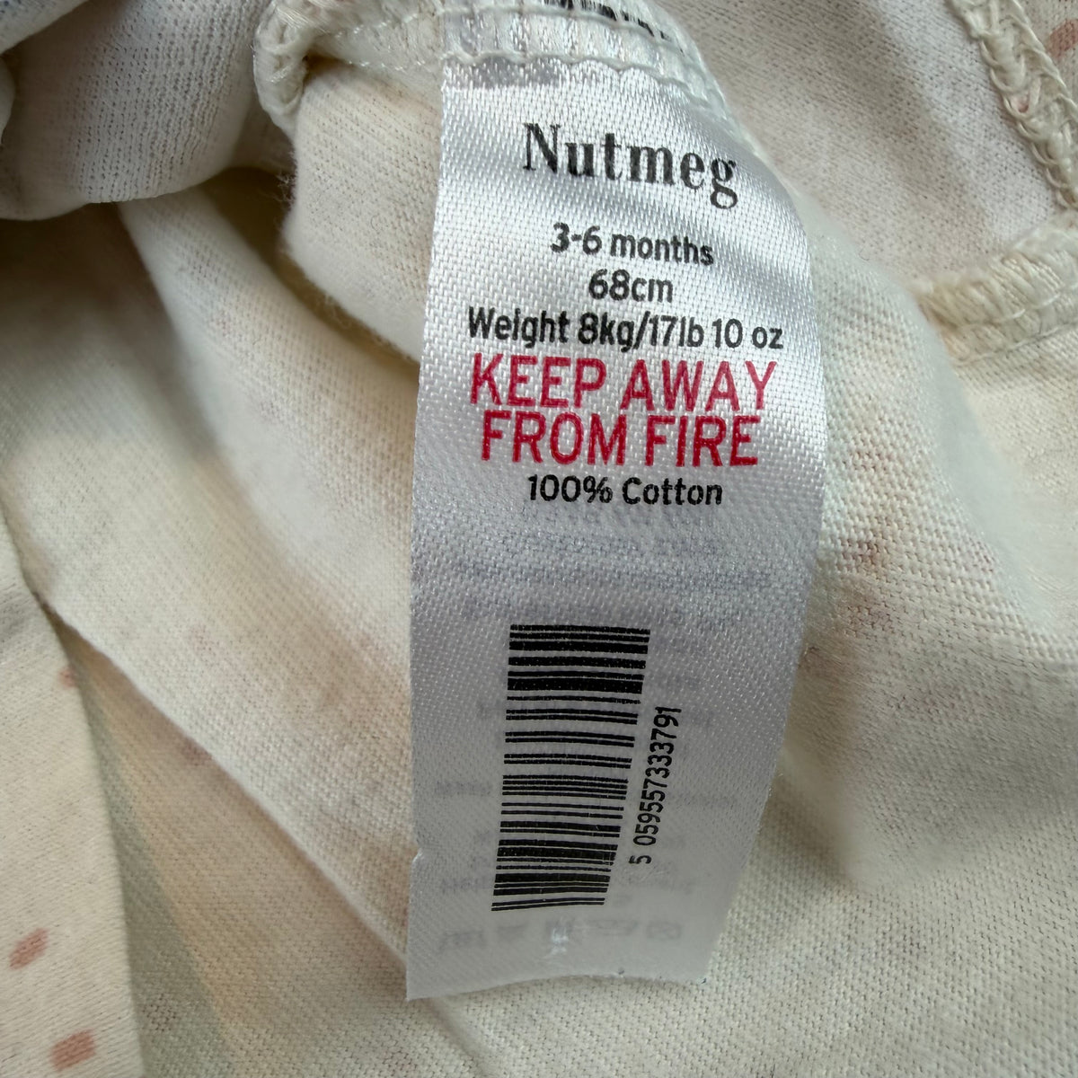Cremefarbenes Baby-Langarmshirt mit Waldtier-Motiv und Tupfen, Druckknöpfe an der Schulter – label