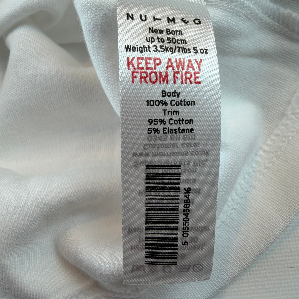 Weißes Baby-Langarmshirt mit Puffärmeln und Schulterknöpfen – label