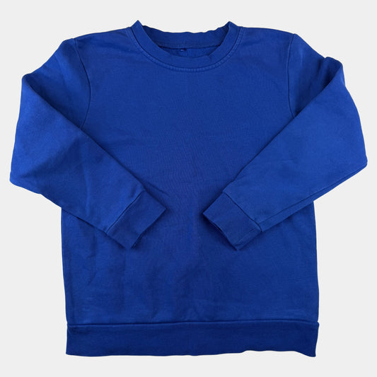 Blaues Kinder-Sweatshirt mit Rundhals und langen Ärmeln – front