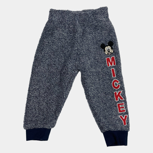 Dunkelblaue Fleecehose mit Mickey-Motiv für Kinder, 9-12 Monate – front