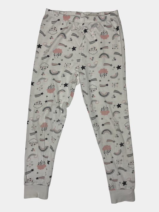 Weiße Schlafanzughose mit Regenbogenmuster für 7-8 Jahre – front