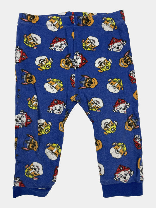 Blaue Schlafanzug-Hose mit Kindermotiven – front