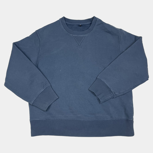 Blauer Pullover mit Rundhalsausschnitt aus Baumwolle, Größe 7-8 Jahre, UNIQLO – front