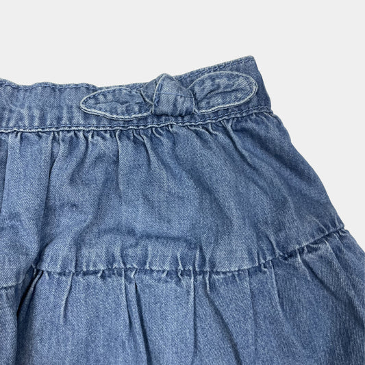 Blauer Baumwoll-Rock mit Rüschen für Kinder – detail