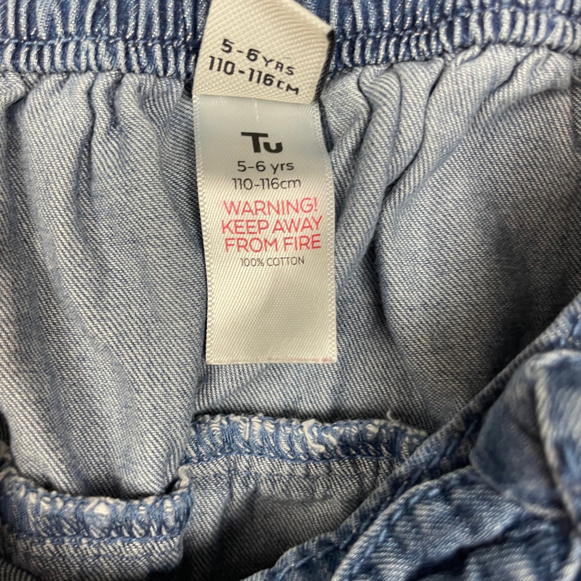 Blauer Baumwoll-Rock mit Rüschen für Kinder – label