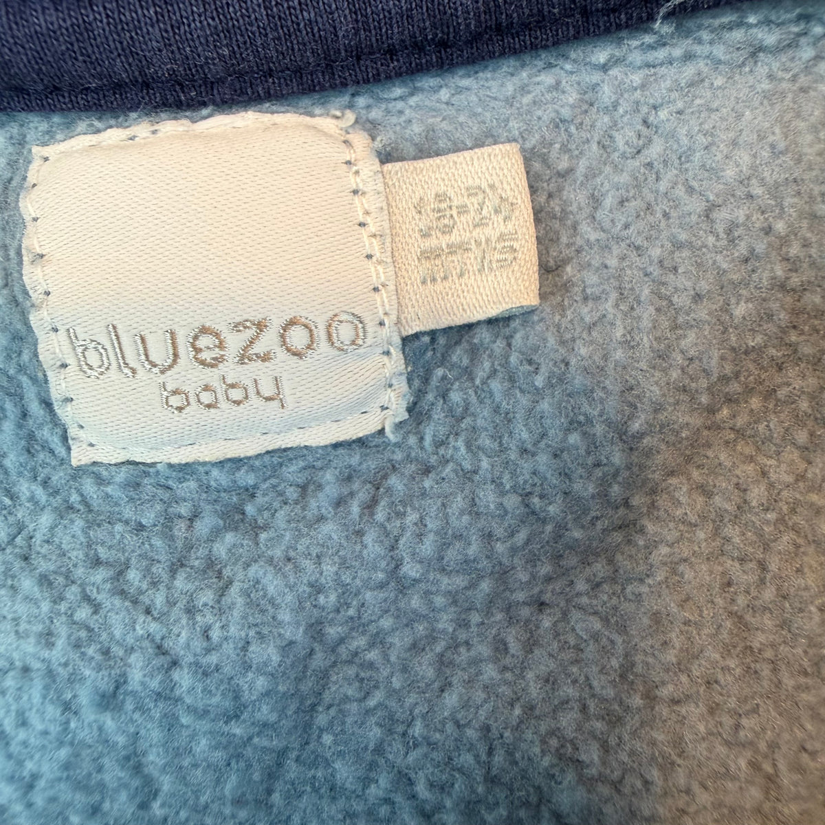 Blaues Kinder-Sweatshirt mit Dino-Stickerei und Rippbündchen – label