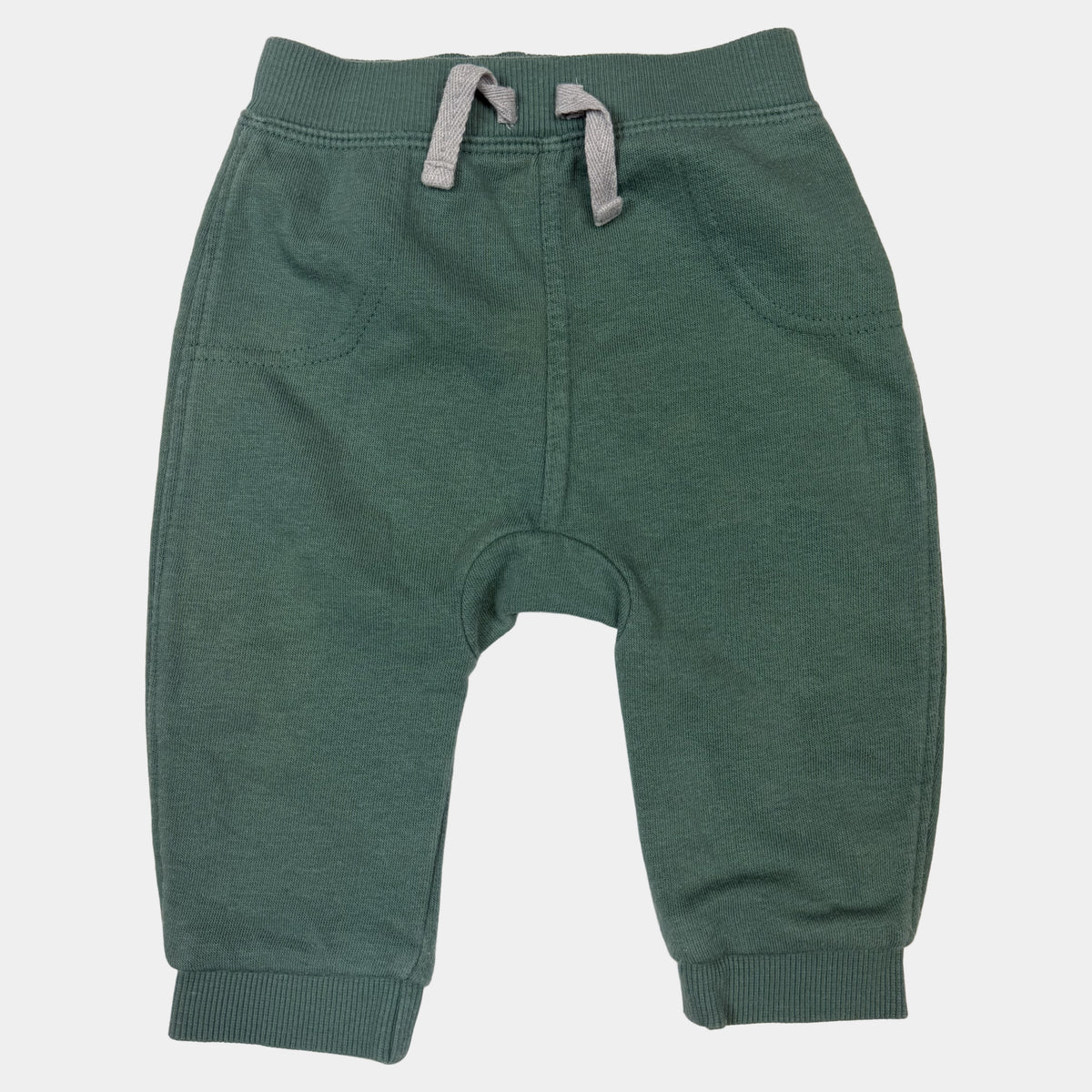 Grüne Baby-Sweathose mit Tunnelzug und Bündchen – front