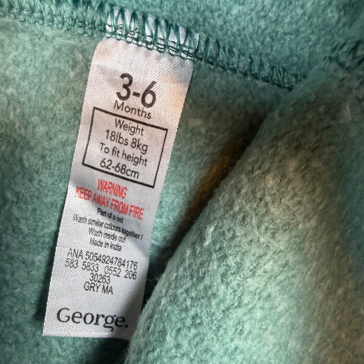 Grüne Baby-Sweathose mit Tunnelzug und Bündchen – label