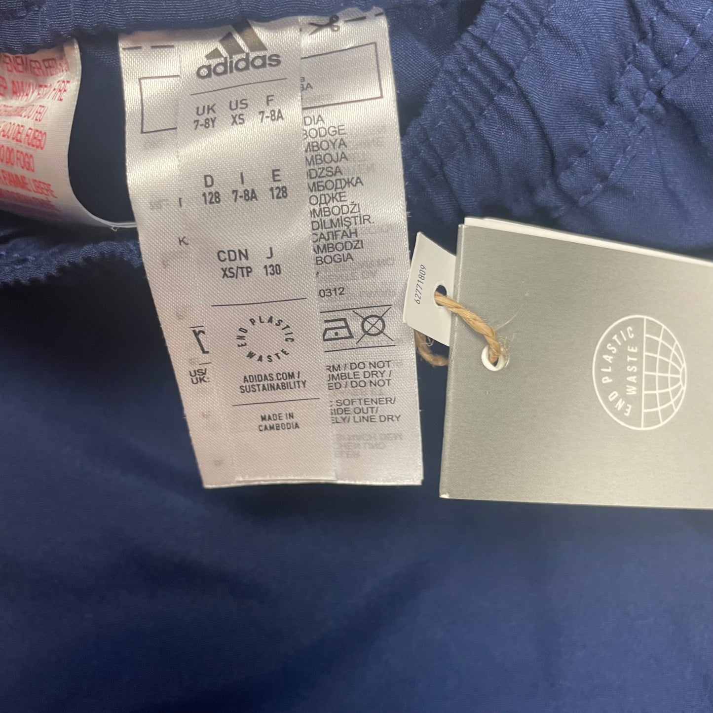 Blaue Sporthose aus Polyester mit elastischem Bund und Adidas-Logo – label