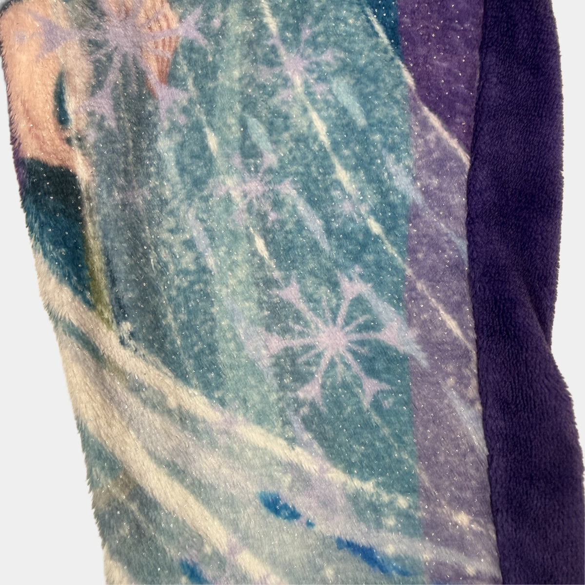 Lila Fleece-Overall für Kinder mit Kapuze, Reißverschluss und Frozen II Motiv – fabric