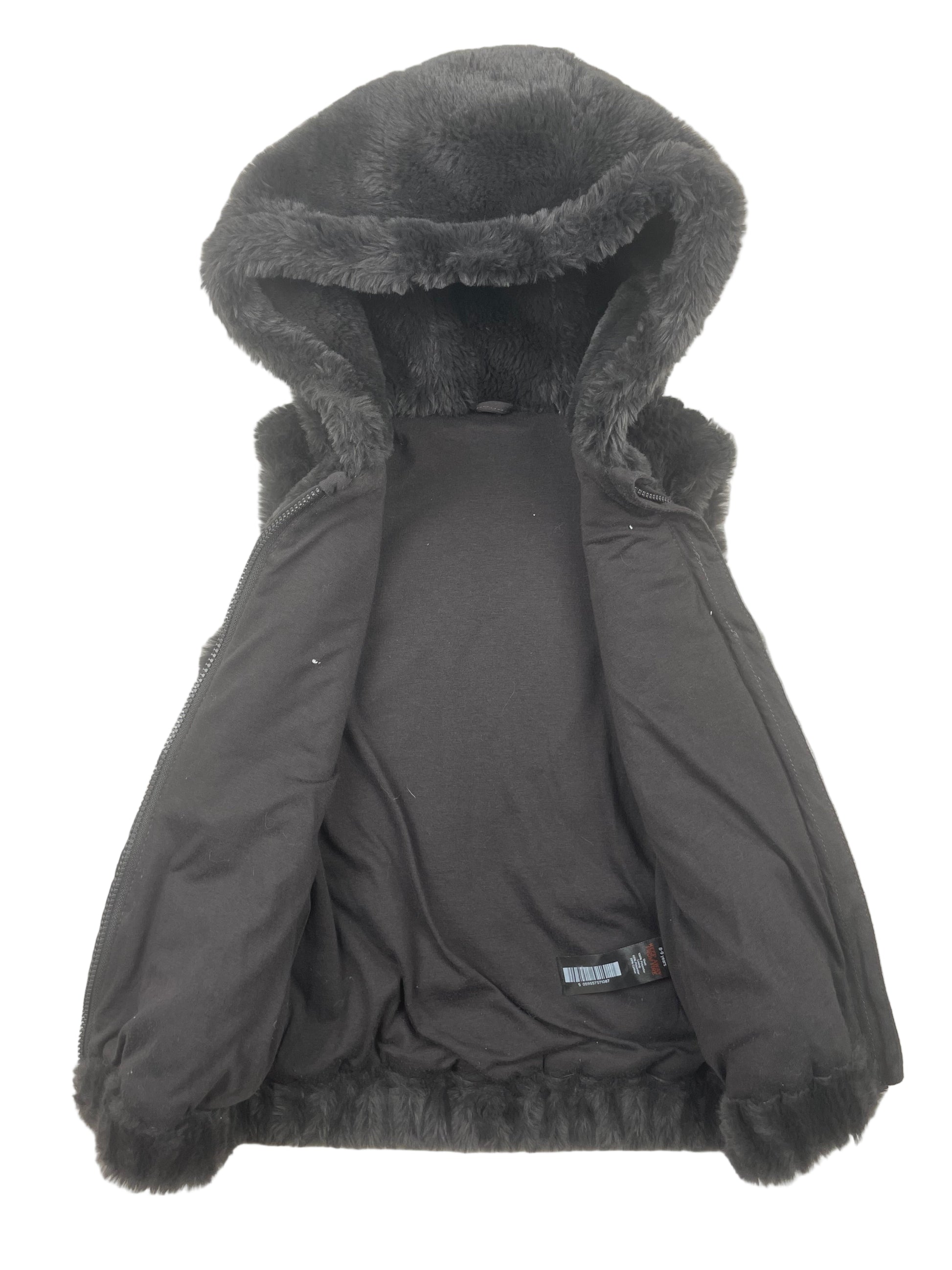 Graue Kunstfell-Kapuzenweste von Nutmeg, Größe 8-9 Jahre – inside