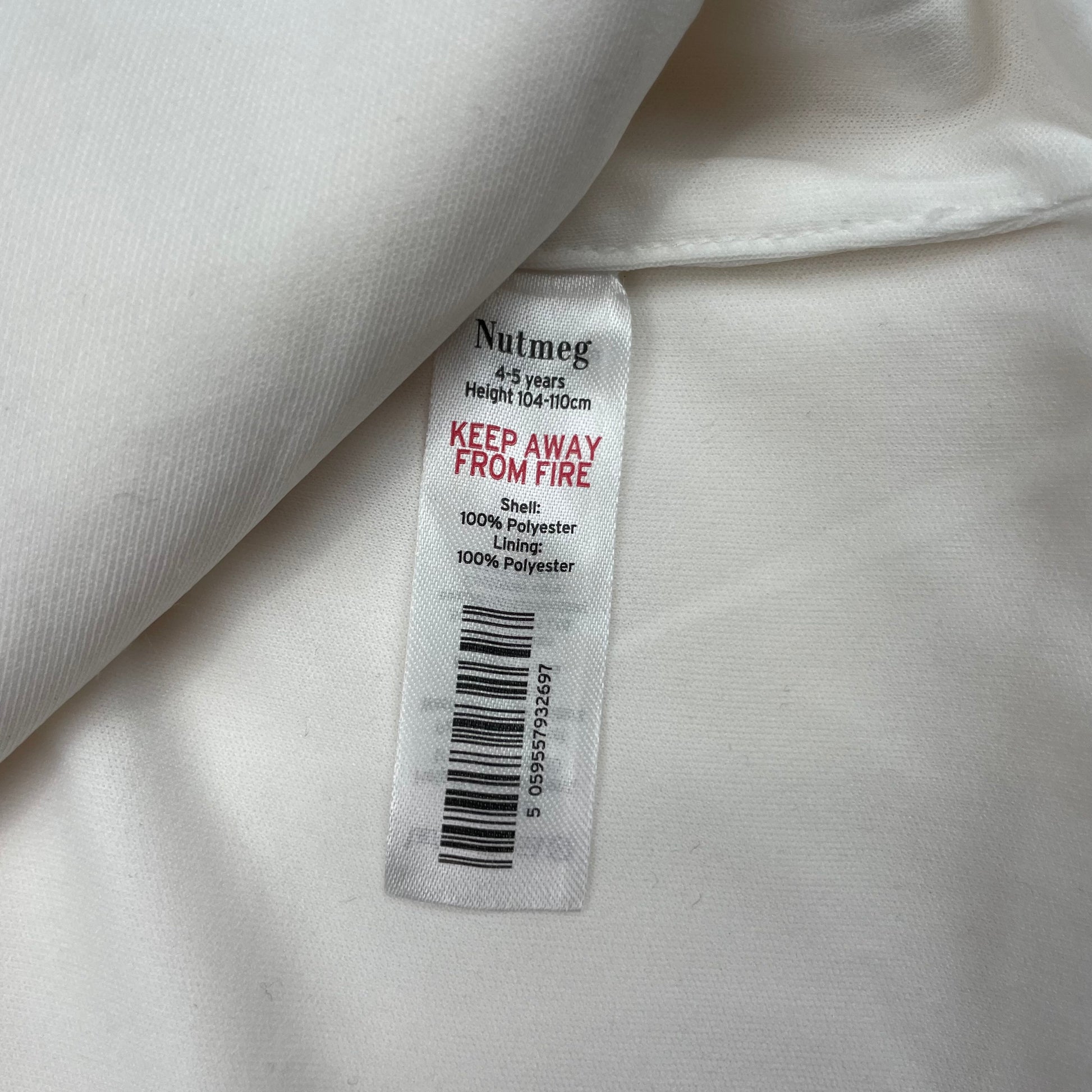 Weiße Flanellweste mit flauschiger Textur für Kinder – label