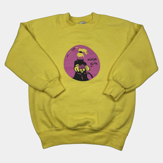 Gelber Pullover mit Ninja-Motiv für Kinder (Größe 7-8 Jahre) – front