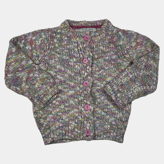 Bunte Strickjacke mit Knopfleiste für Mädchen – front