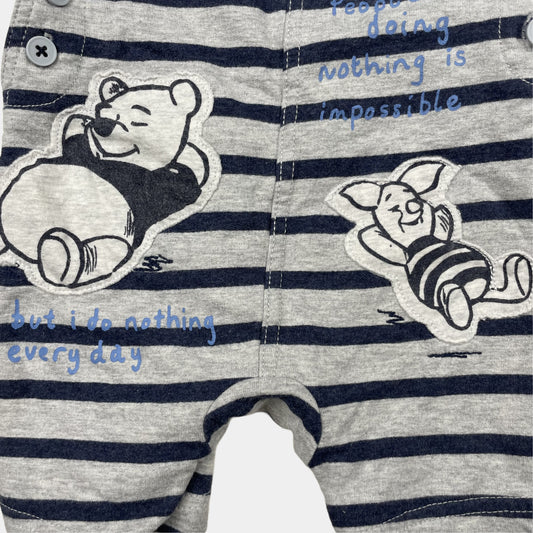 Gestreifter Overall mit Bären und Piglet für Babys – fabric