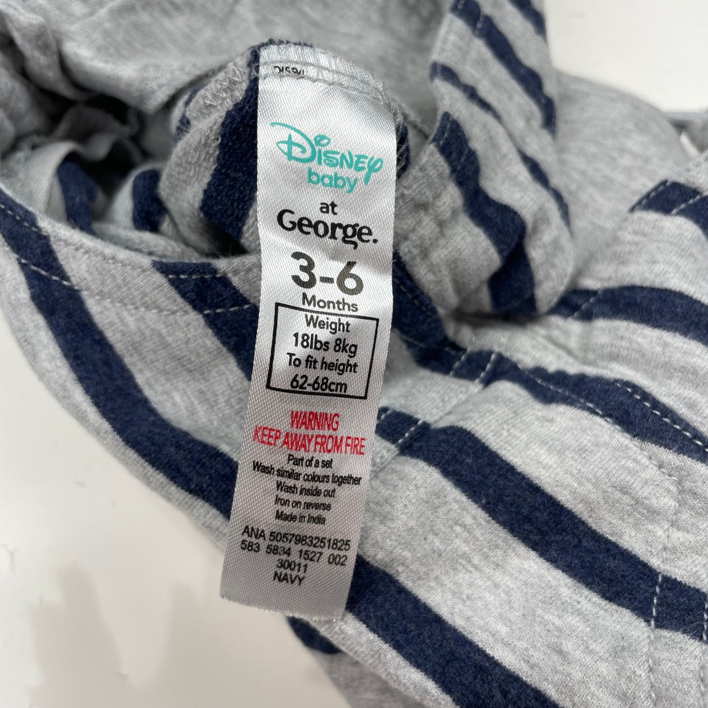 Gestreifter Overall mit Bären und Piglet für Babys – label