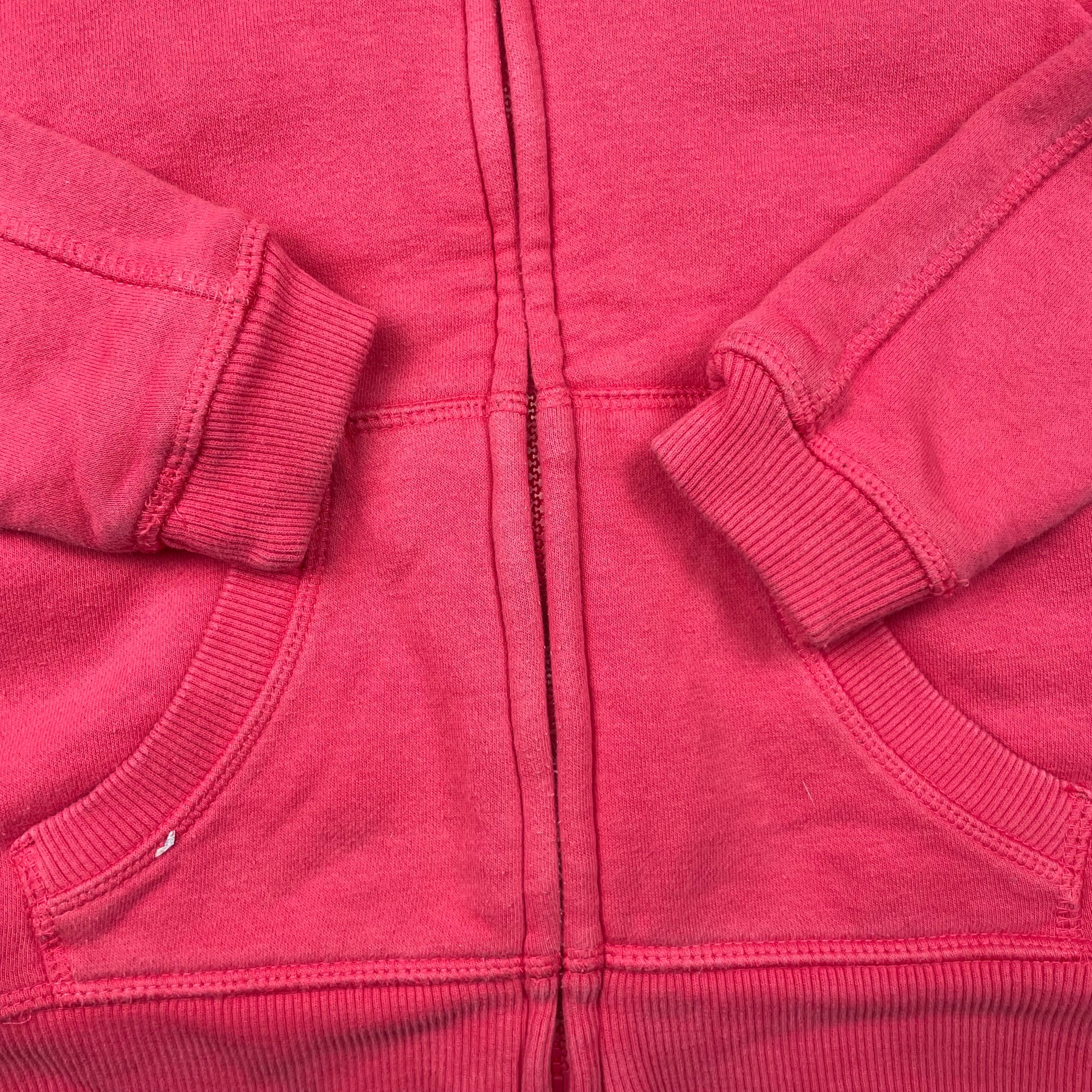 Warme rote Jacke mit Kapuze und Fleece-Futter für Kinder – detail