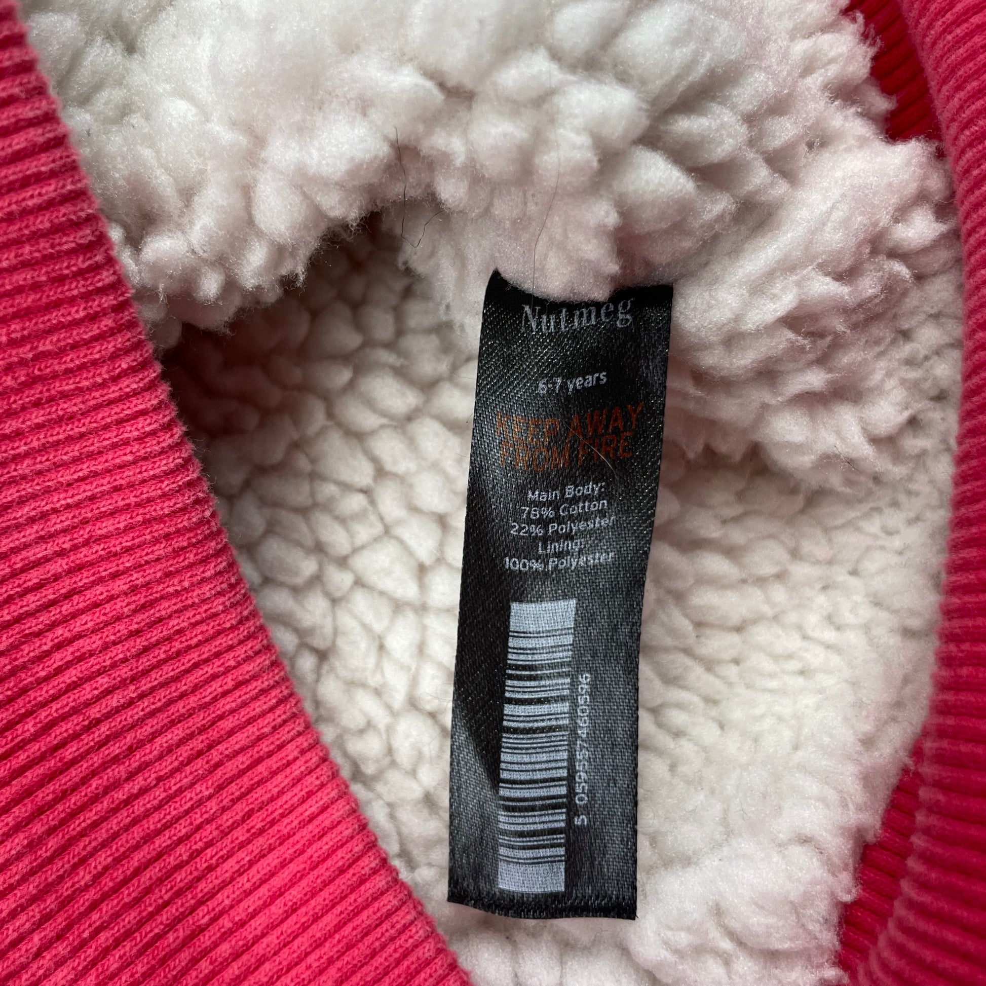 Warme rote Jacke mit Kapuze und Fleece-Futter für Kinder – label