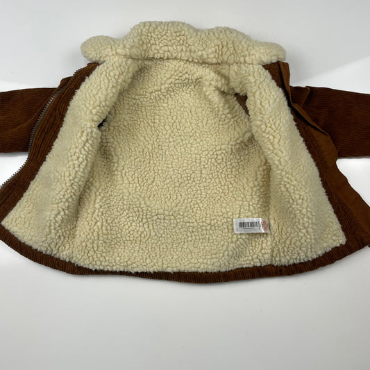 Braune Cordjacke mit Teddyfutter für Kinder, Größe 9-12 Monate – inside
