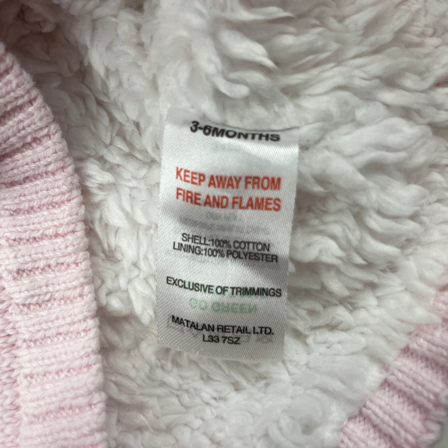 Rosa Kapuzenjacke mit Ohren und Fleece-Innenfutter – label