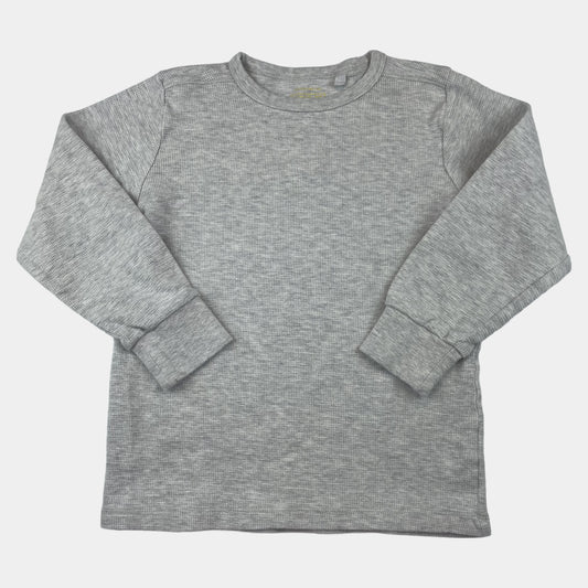 Graues Langarmshirt aus Baumwolle für Kinder, Größe 7 Jahre – front