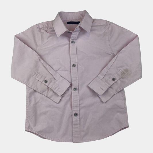 Rosa Langarm-Hemd aus Polyester und Baumwolle für Kinder – front