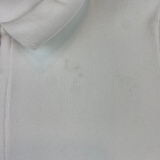 Weißes Zip-Poloshirt für Kinder, Größe 9-10 Jahre – detail