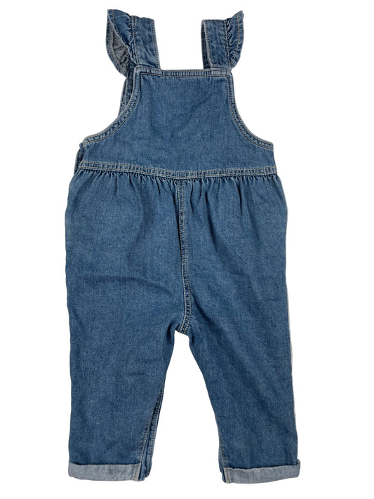 Blaue Jeans-Latzhose mit Rüschen von F&F – back