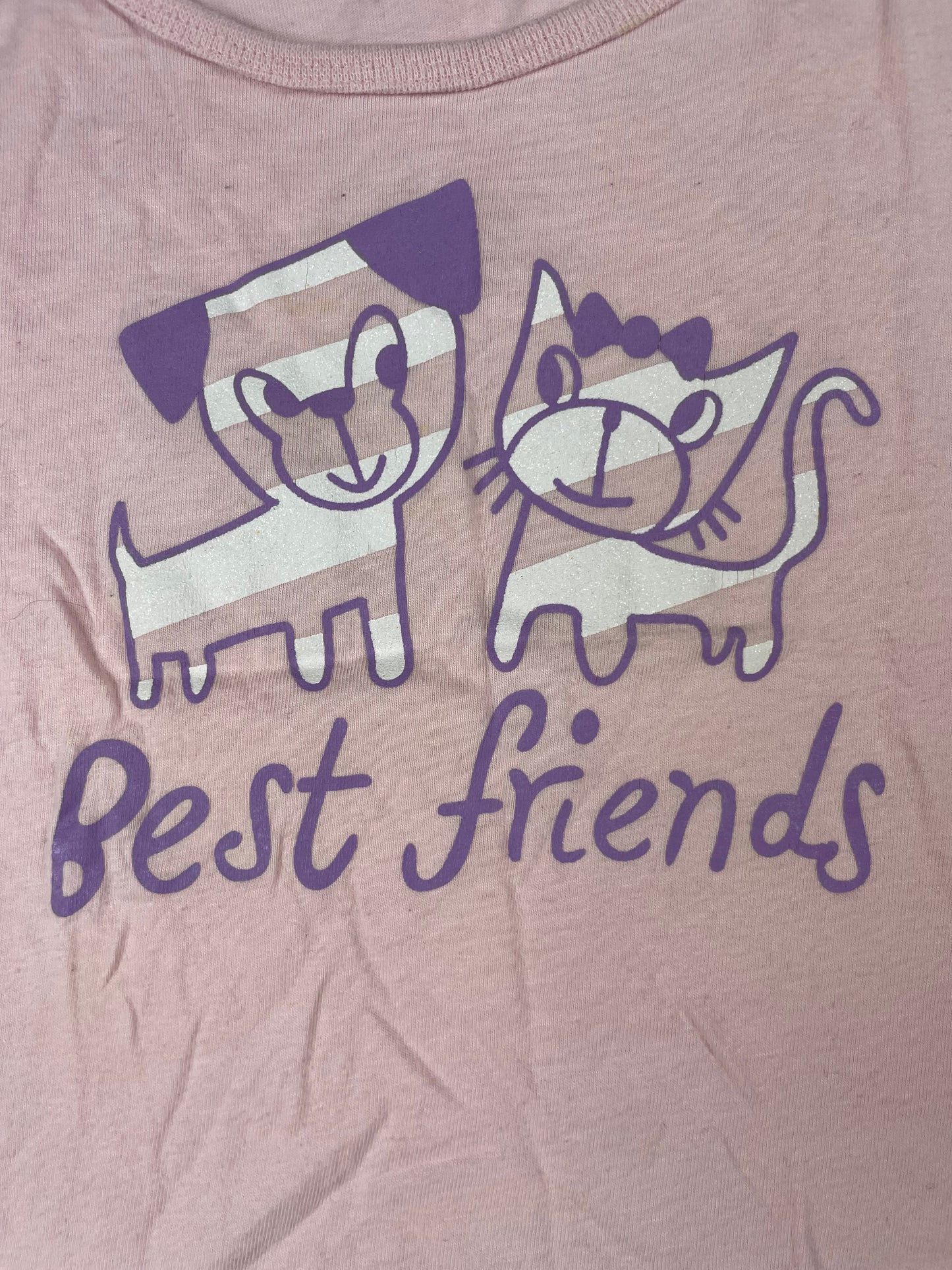 Rosa Kinder-T-Shirt von girl2girl mit „Best friends“-Motiv, Größe 110 (4–5 Jahre) – detail