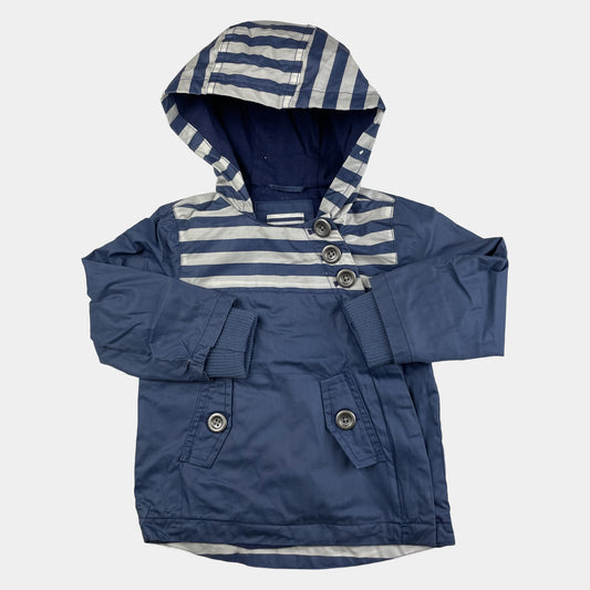 Gestreifte blaue Jacke mit Kapuze von John Lewis, 9-12 Monate – front
