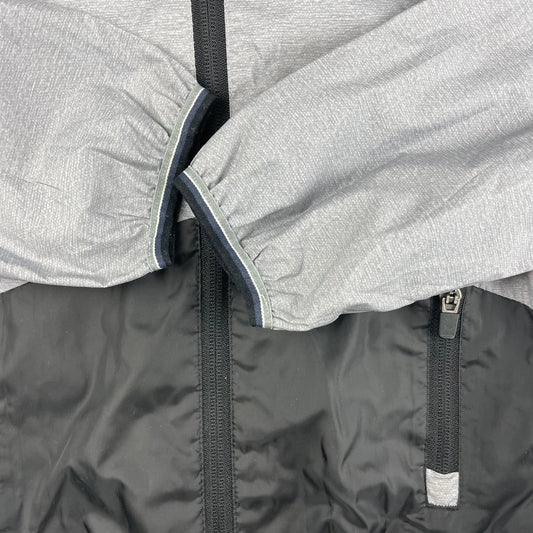Graue Polyester-Regenjacke mit Kapuze für Kinder – detail