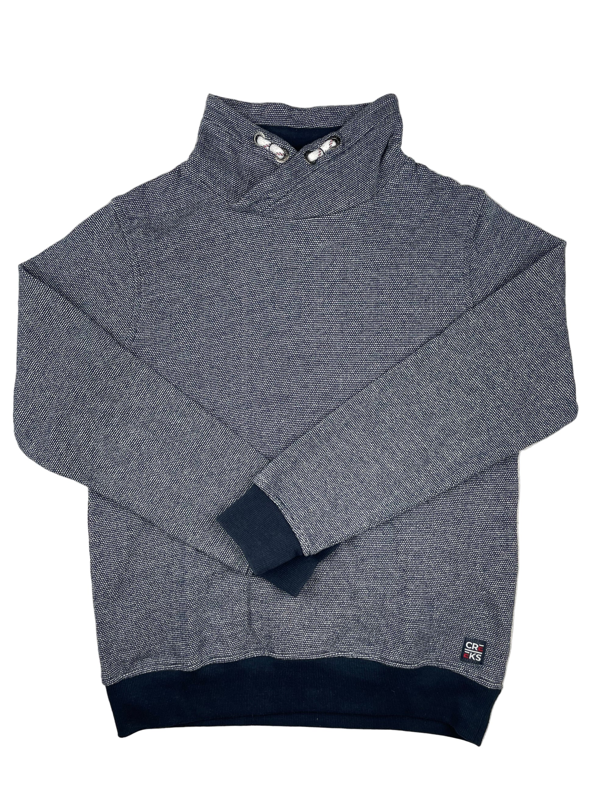 Grauer Creeks Kinder-Pullover mit Stehkragen und Knöpfen, Größe 14 Jahre – front