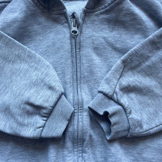 Graue Kapuzenjacke mit Reißverschluss für Kinder, Größe 3-4 Jahre – detail